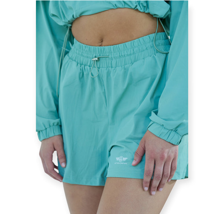 Long sleeve zipper top and shorts set