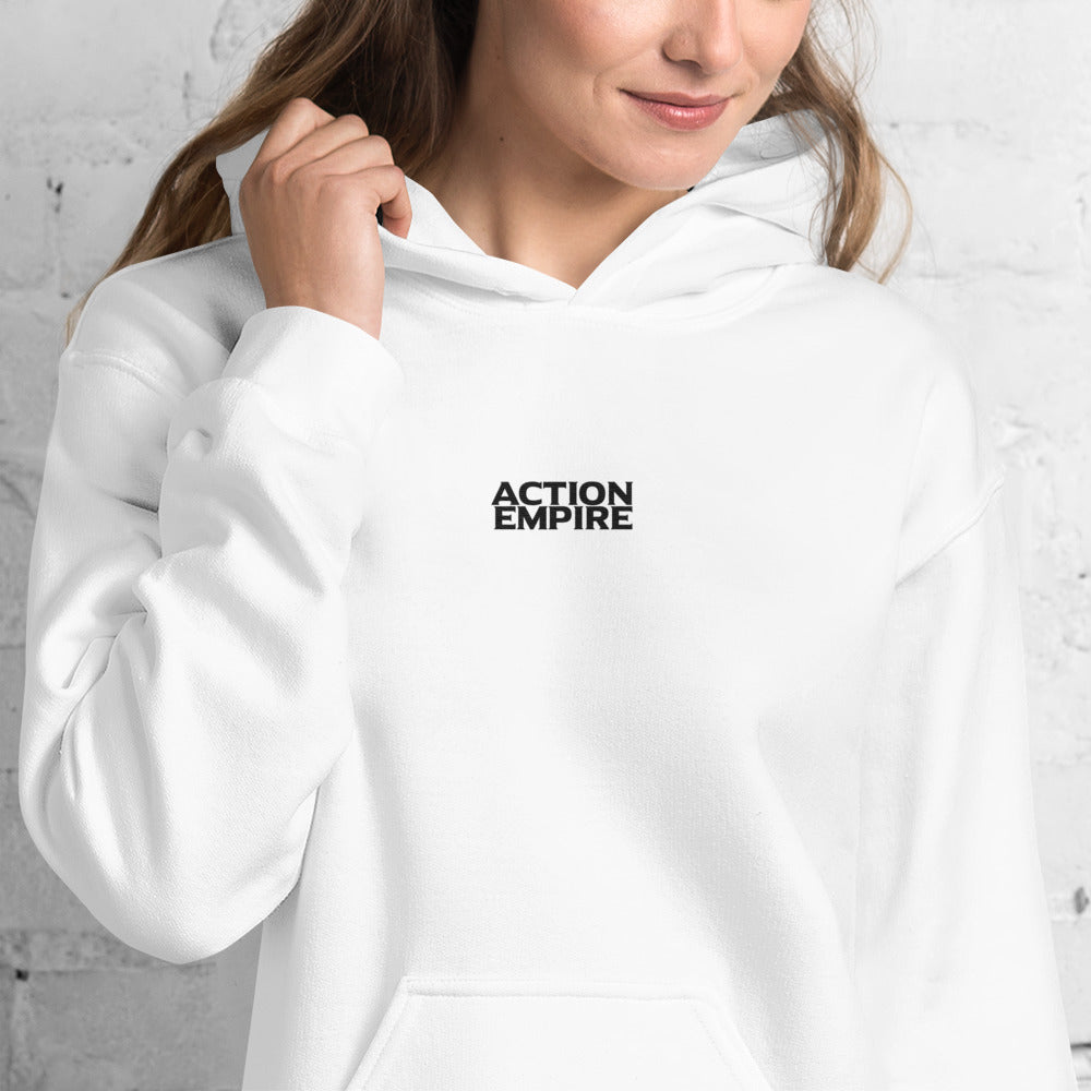 Action Empire Unisex Hoodie White